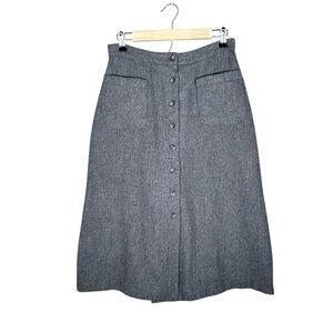 VINTAGE Boiled Wool Front A-Line Skirt with Long Bermuda Shorts in the Back